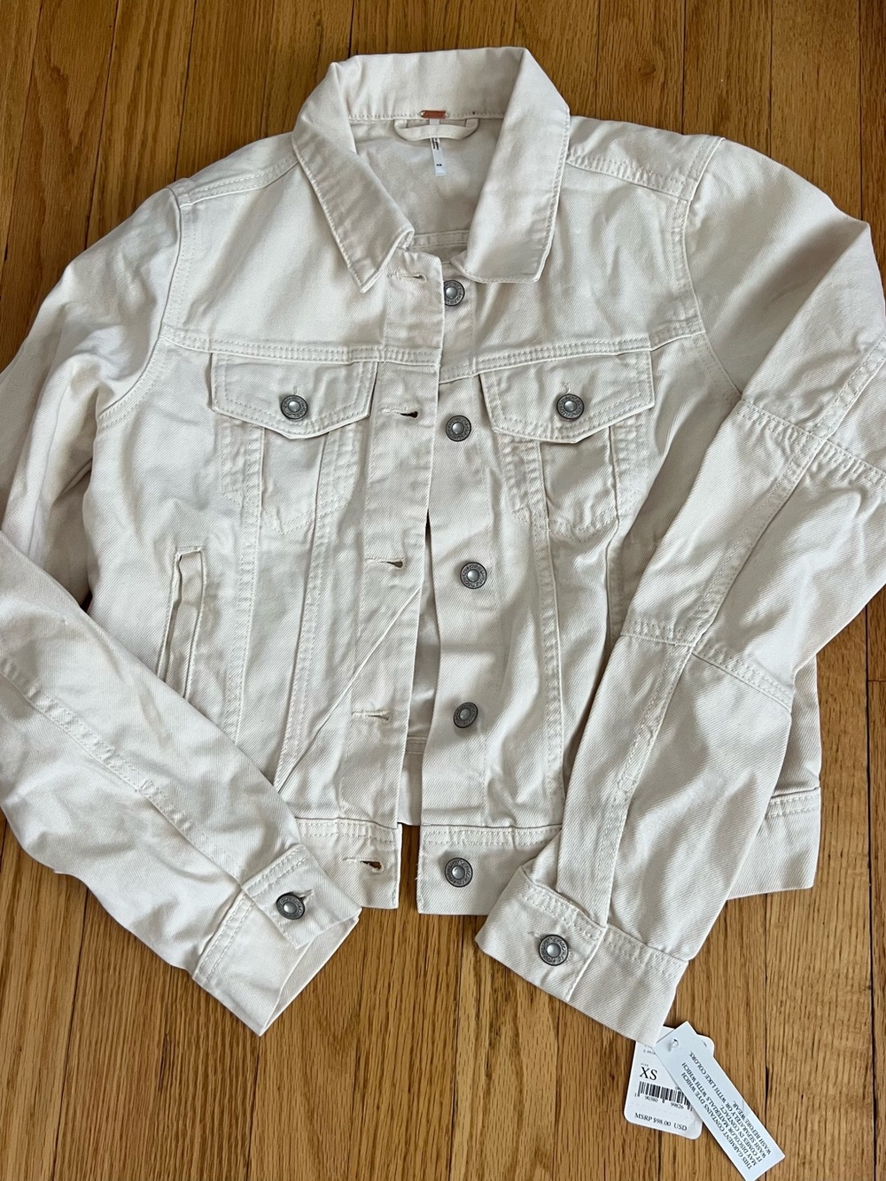 NWT Free People Women’s Cream Denim Jacket